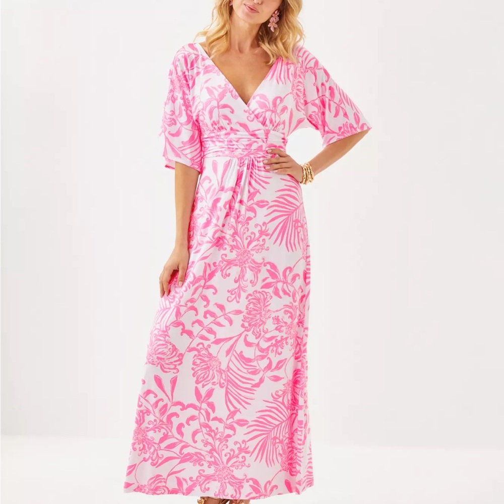 Lilly Pulitzer Pink and White Maxi Dress